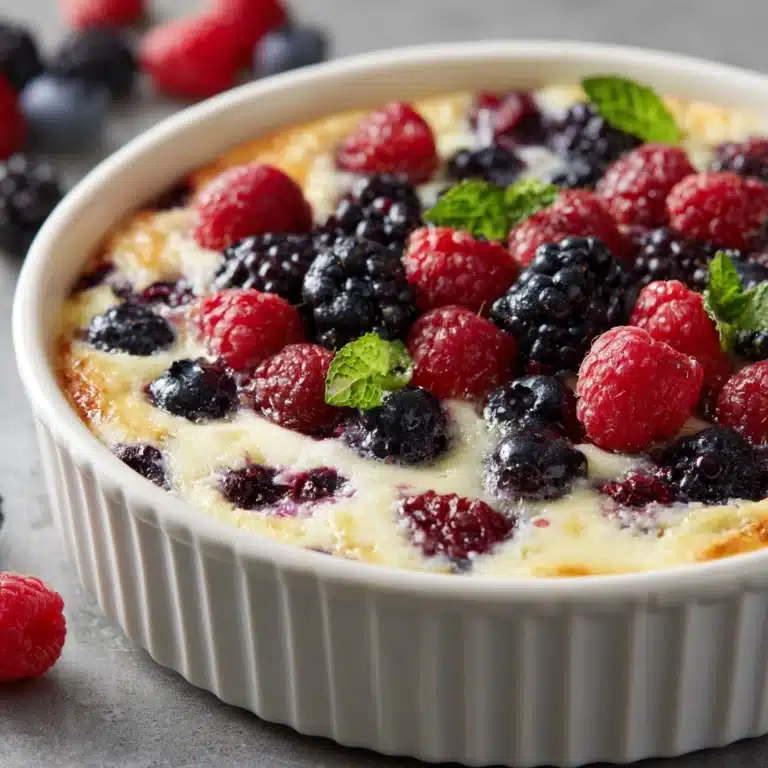 High Protein Triple Berry Bake