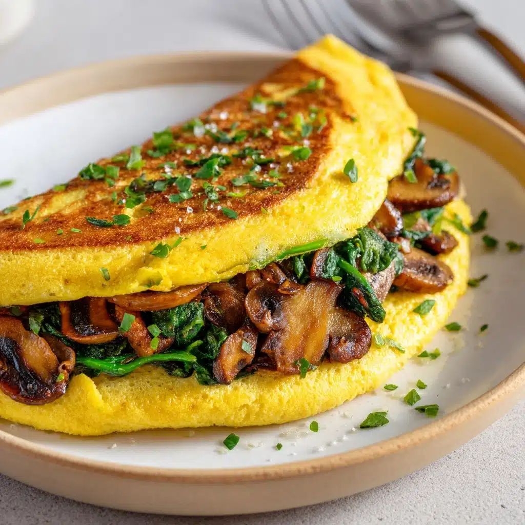 Spinach and Mushroom Omelette - Recipe Image