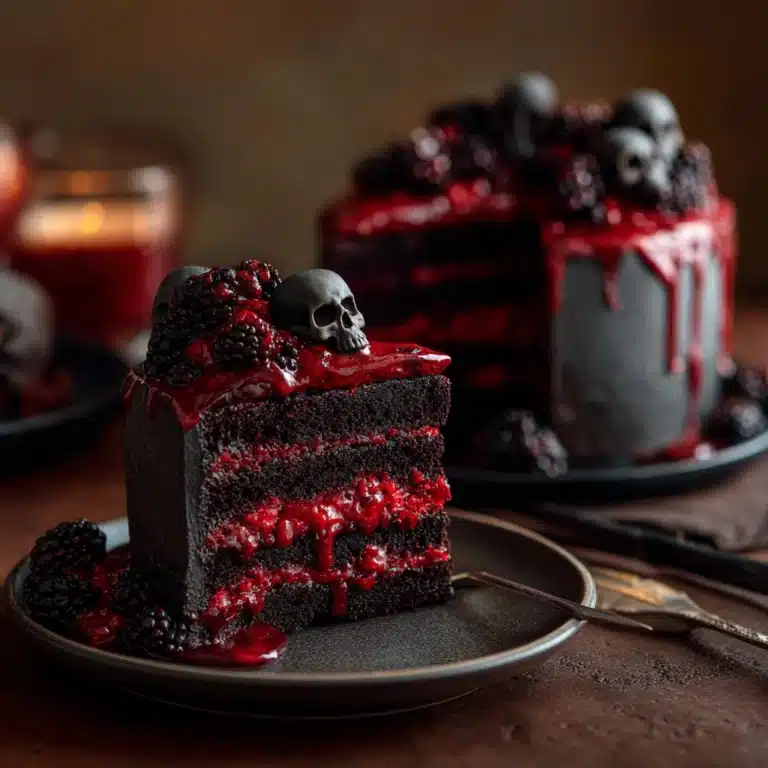 Spooky Black Velvet Halloween Cake Recipe