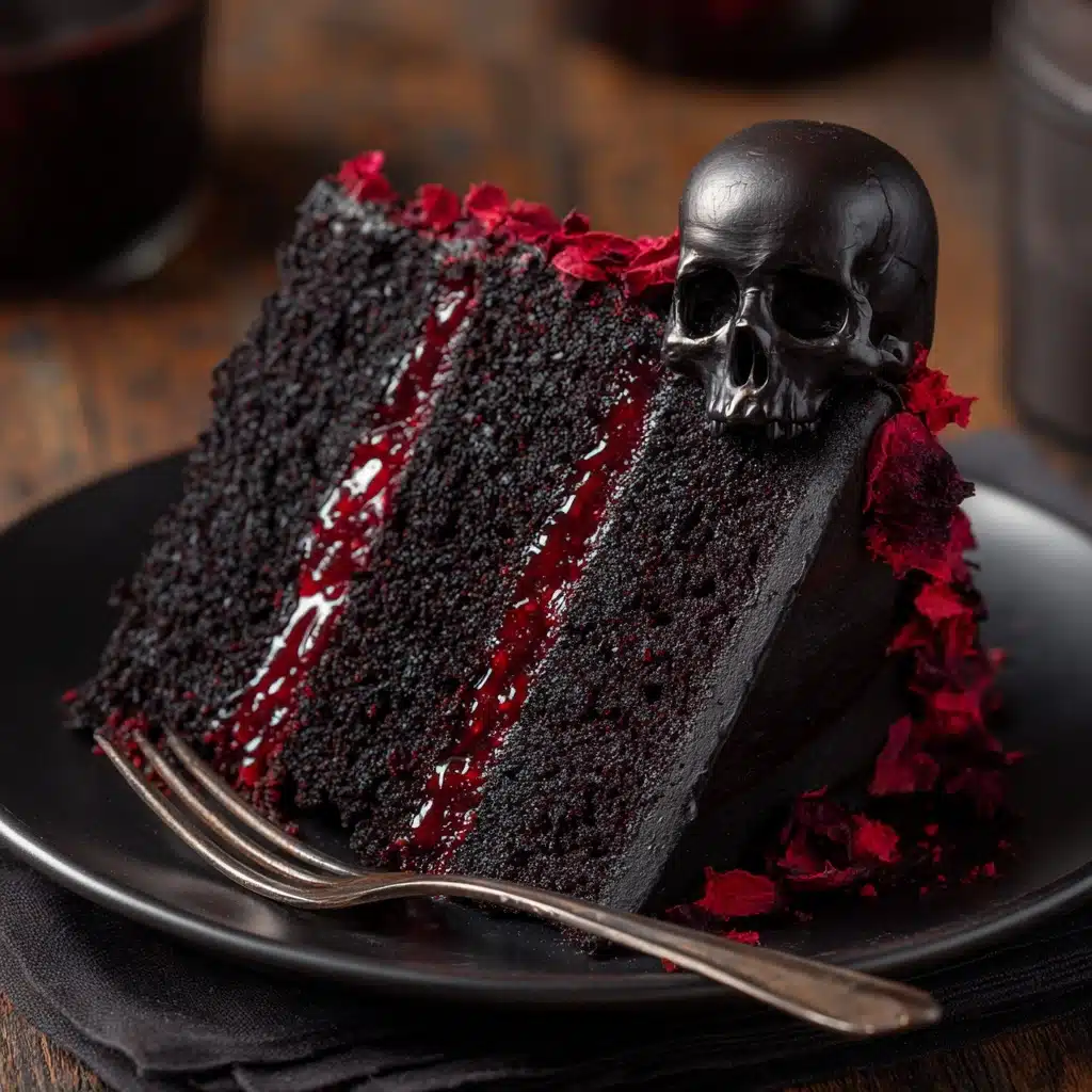 Spooky Black Velvet Halloween Cake Recipe - Recipe Image