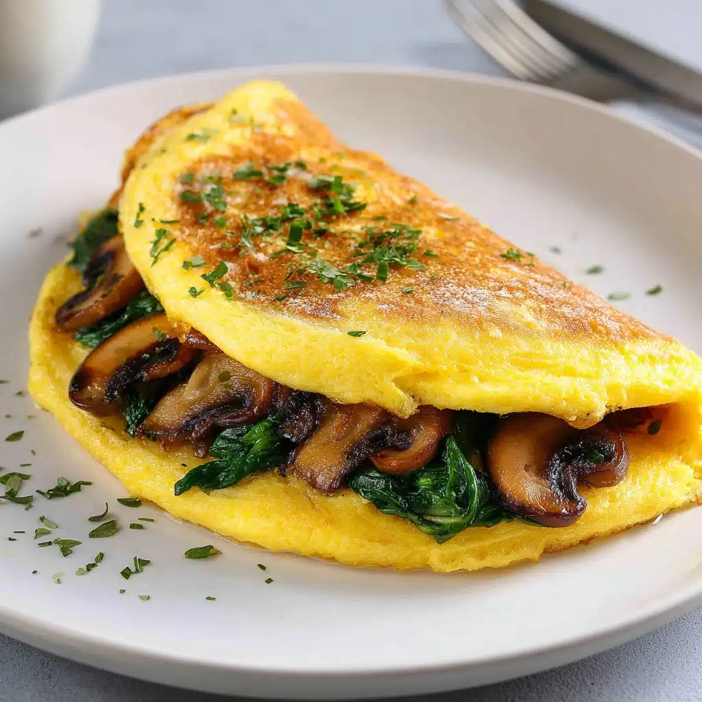 Spinach and Mushroom Omelette - Recipe Image