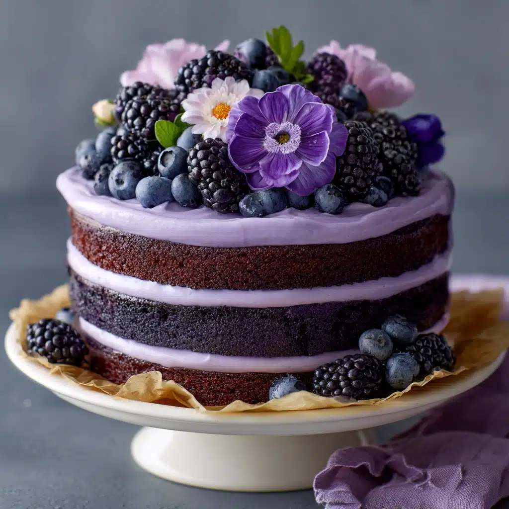 Royal Purple Velvet Cake with Creamy Vanilla Frosting Recipe