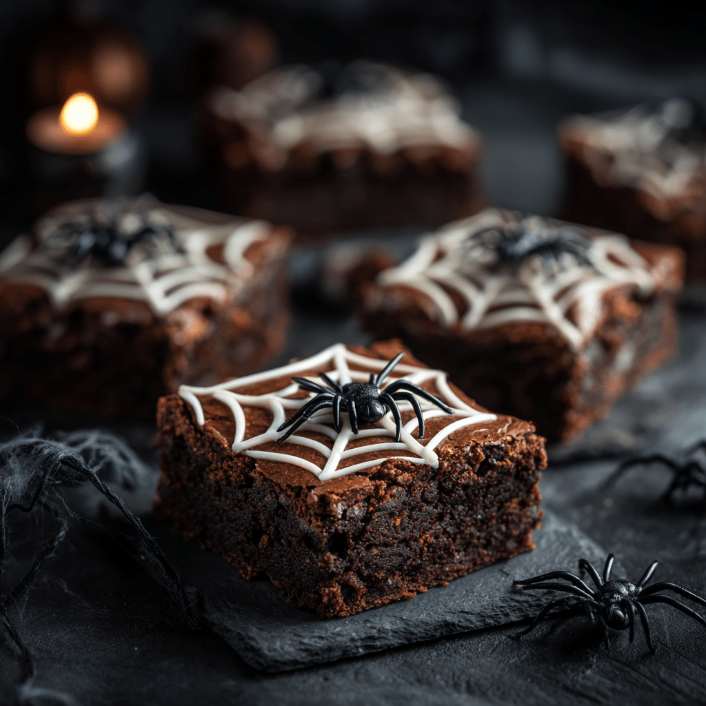 Spooky Spider Web Brownies