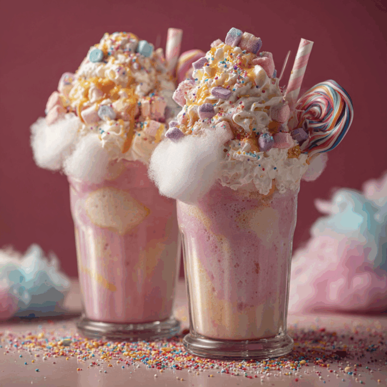 Cotton Candy Milkshake Jars