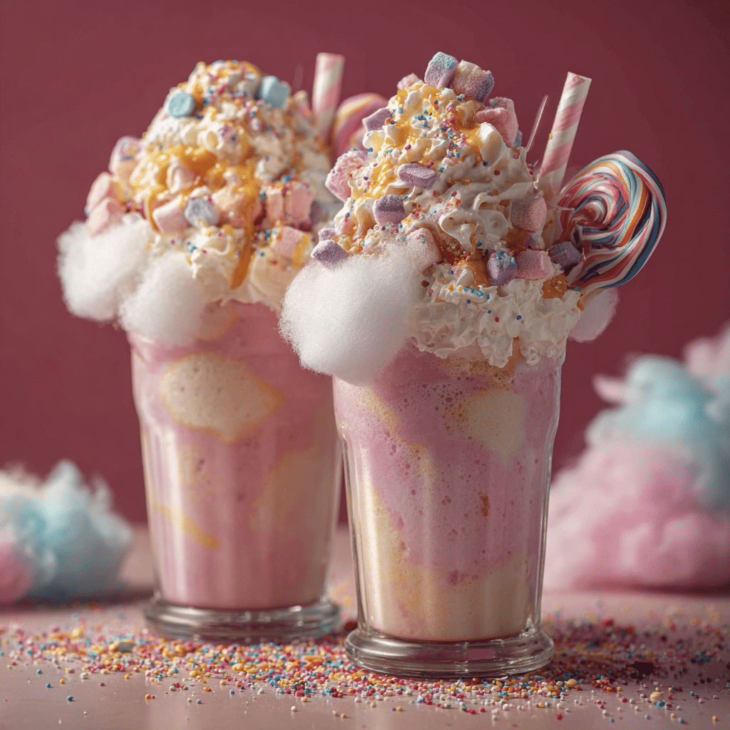 Cotton Candy Milkshake Jars