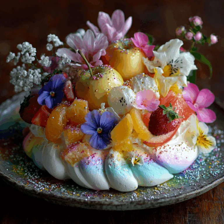 Magical Rainbow Pavlova