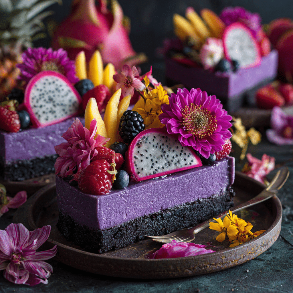 Dragonfruit Cheesecake Slices