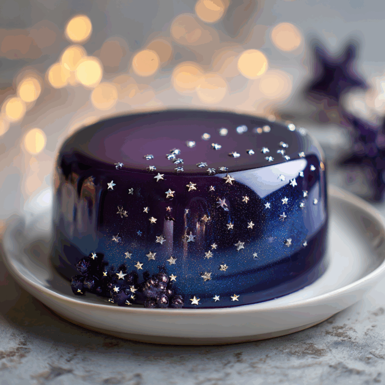 Galaxy Mirror Glaze Cake