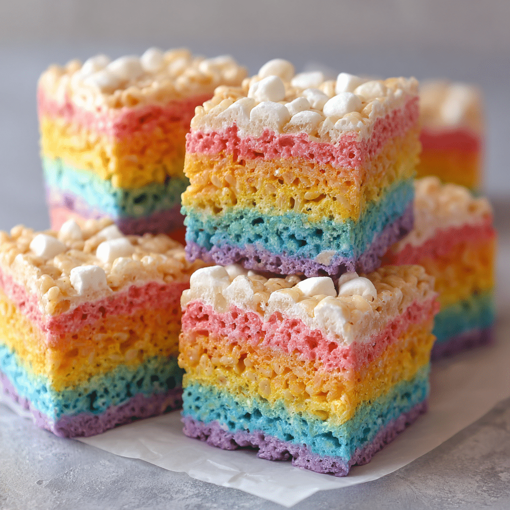 Rainbow Marshmallow Bars