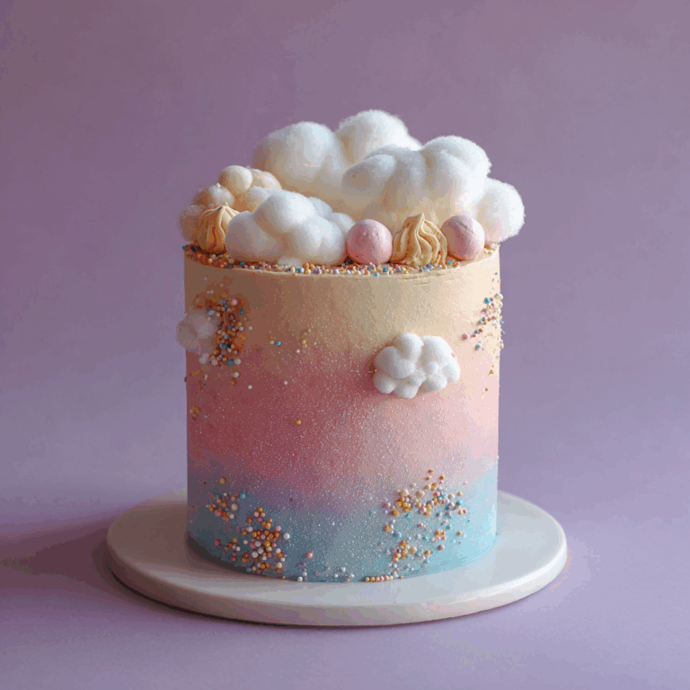 Glitter Cotton Candy Cake