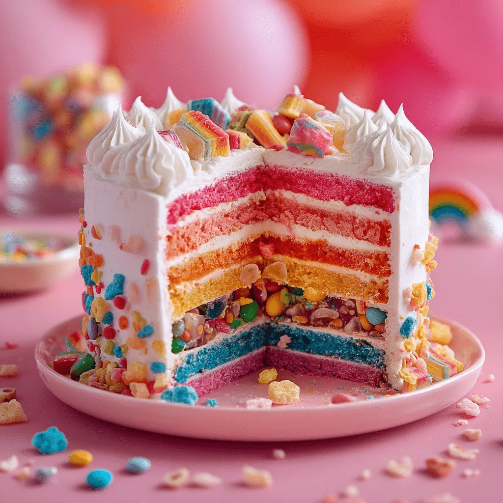 Rainbow Piñata Cake