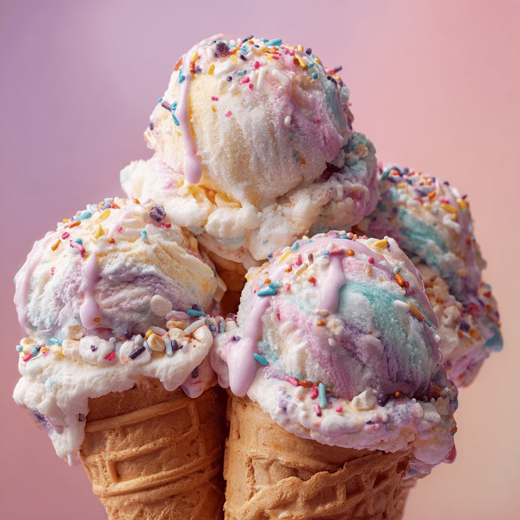 Cotton Candy Ice Cream Cones