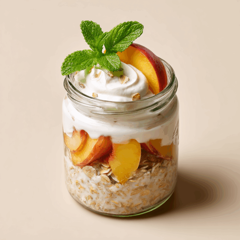 Peaches & Cream Overnight Oatmeal