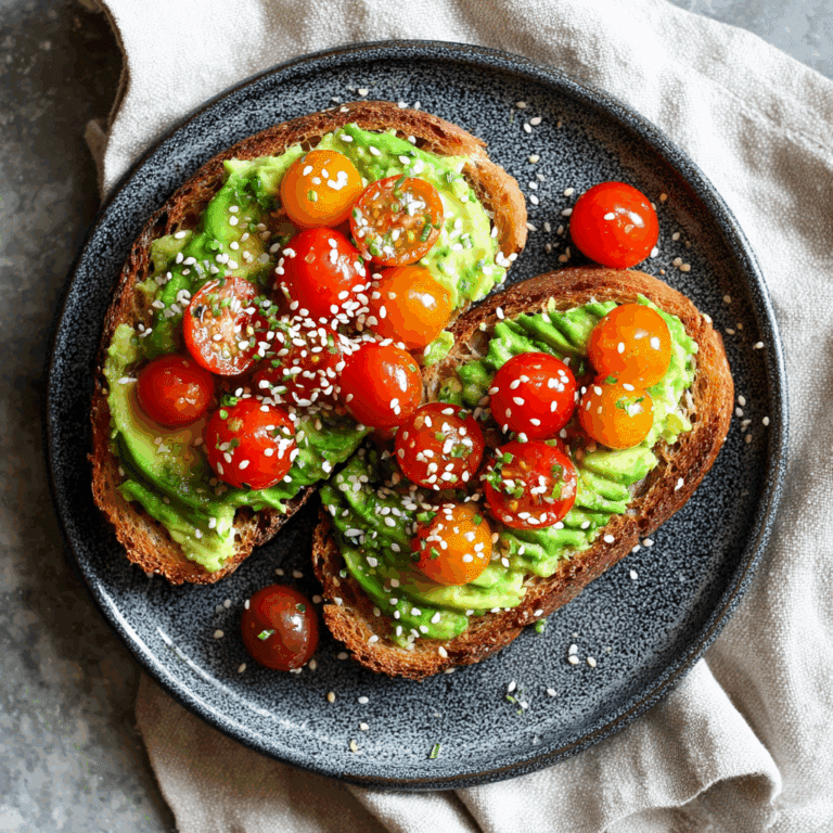 Avocado Toast with Cherry Tomatoes