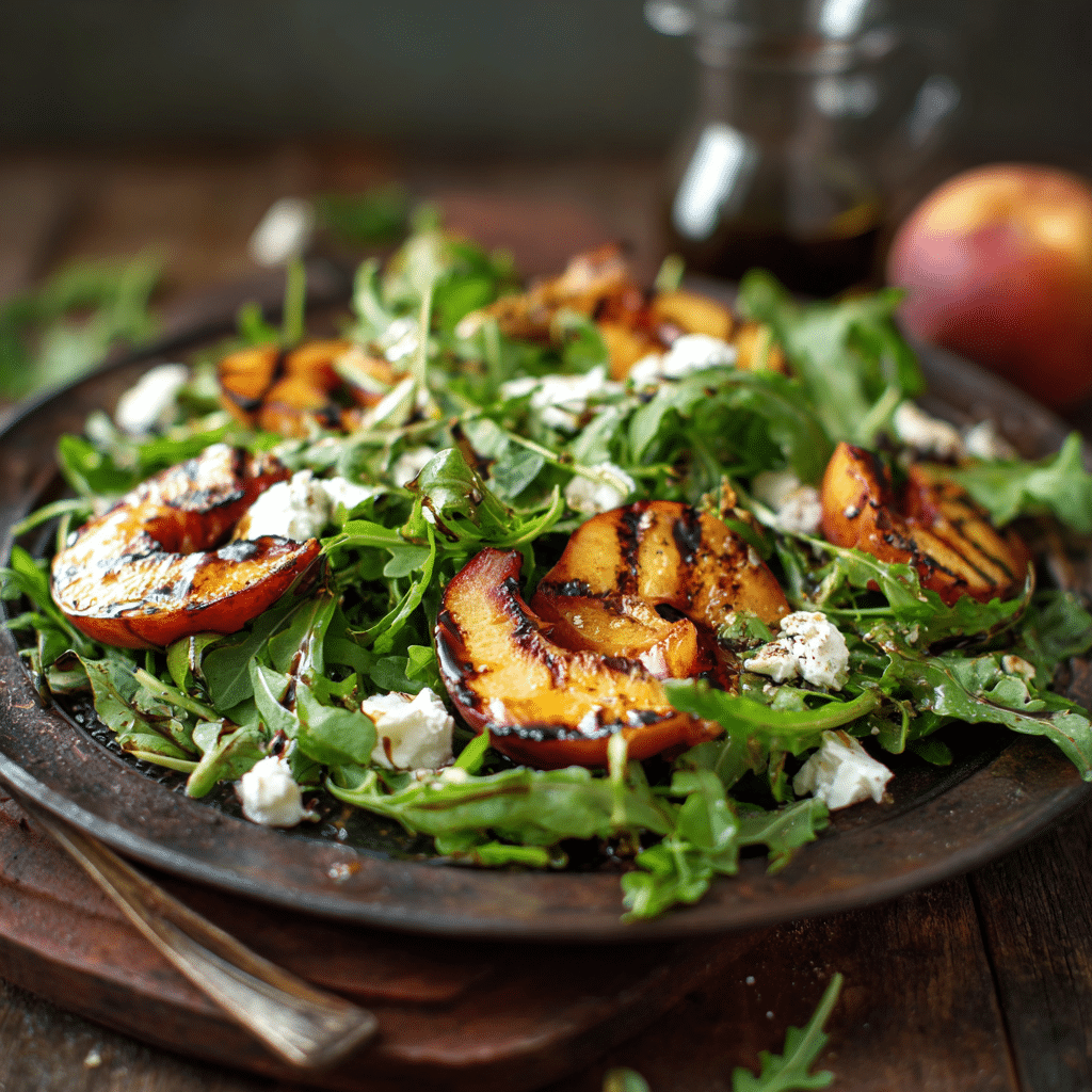 Grilled Peach & Arugula Salad