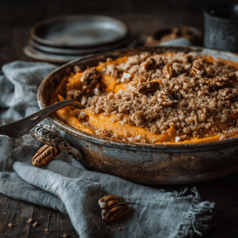 Sweet Potato Casserole with Pecan Crumble