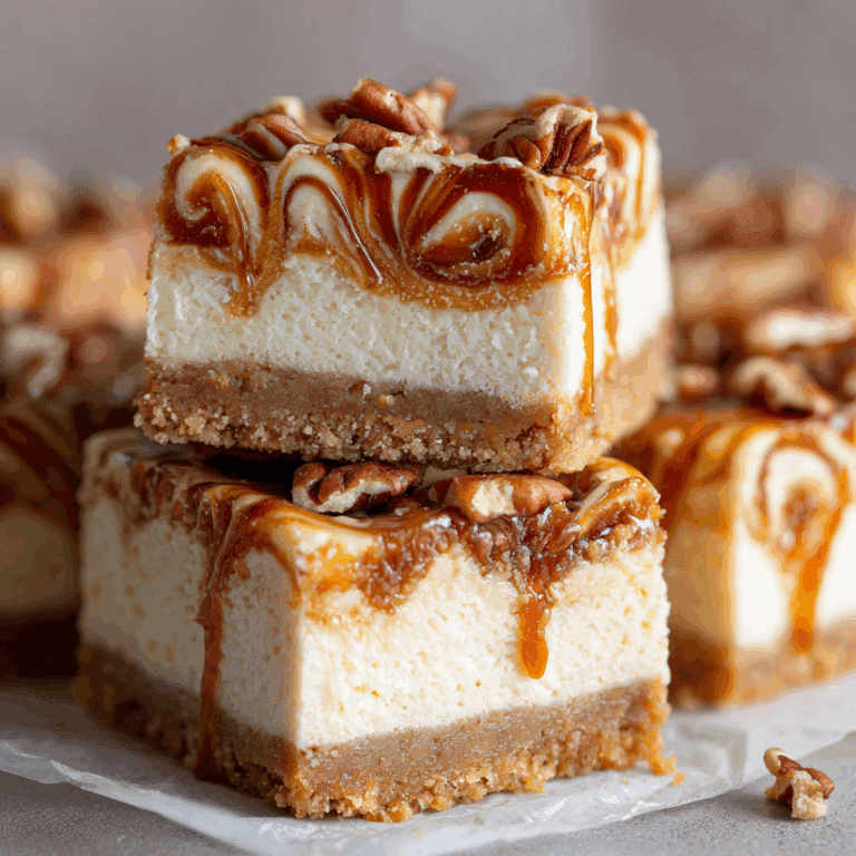 Caramel Pecan Cheesecake Bars