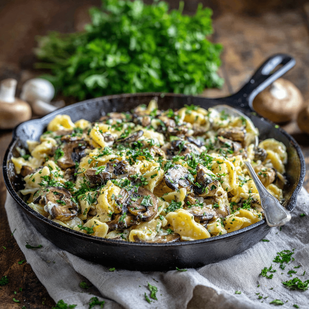 One-Pot Creamy Mushroom Pasta Recipe - Recipe Image