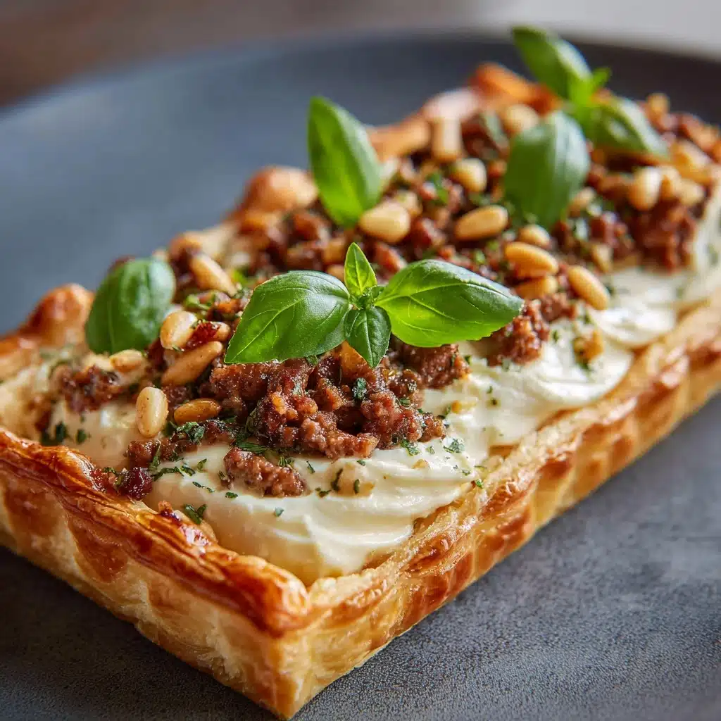 Ground Beef Puff Pastry with Hummus