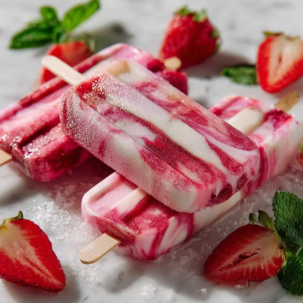 Strawberry Yogurt Popsicles Recipe - Recipe Image