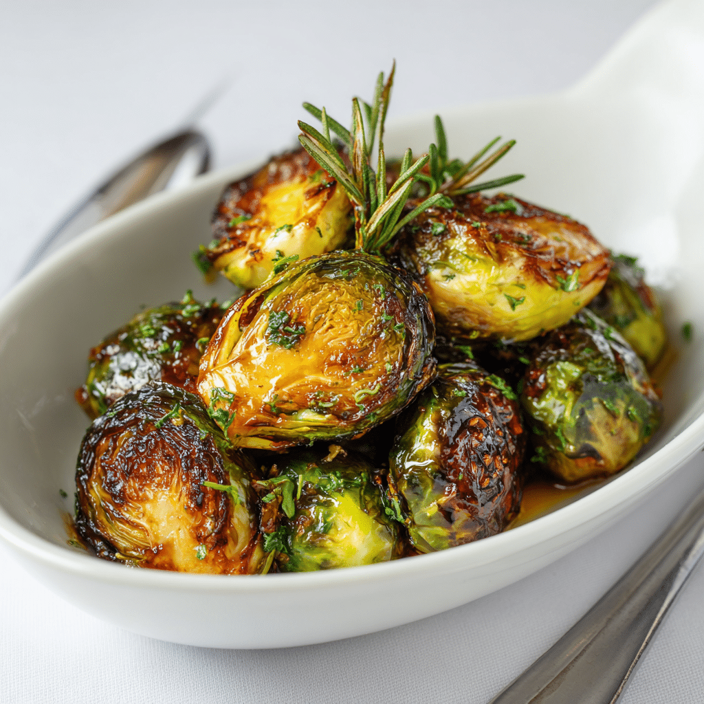 Maple Dijon Roasted Brussels Sprouts Recipe
