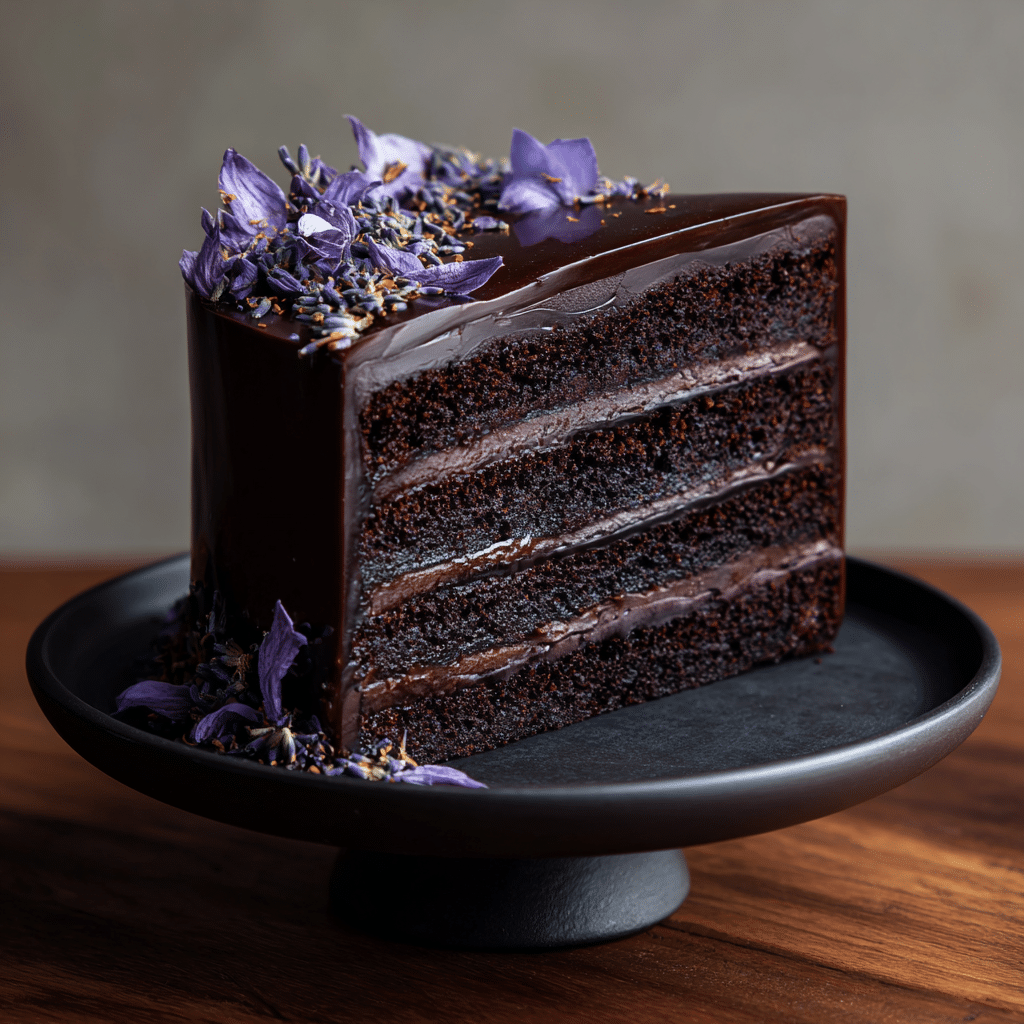 Midnight Lavender Chocolate Cake Recipe - Recipe Image