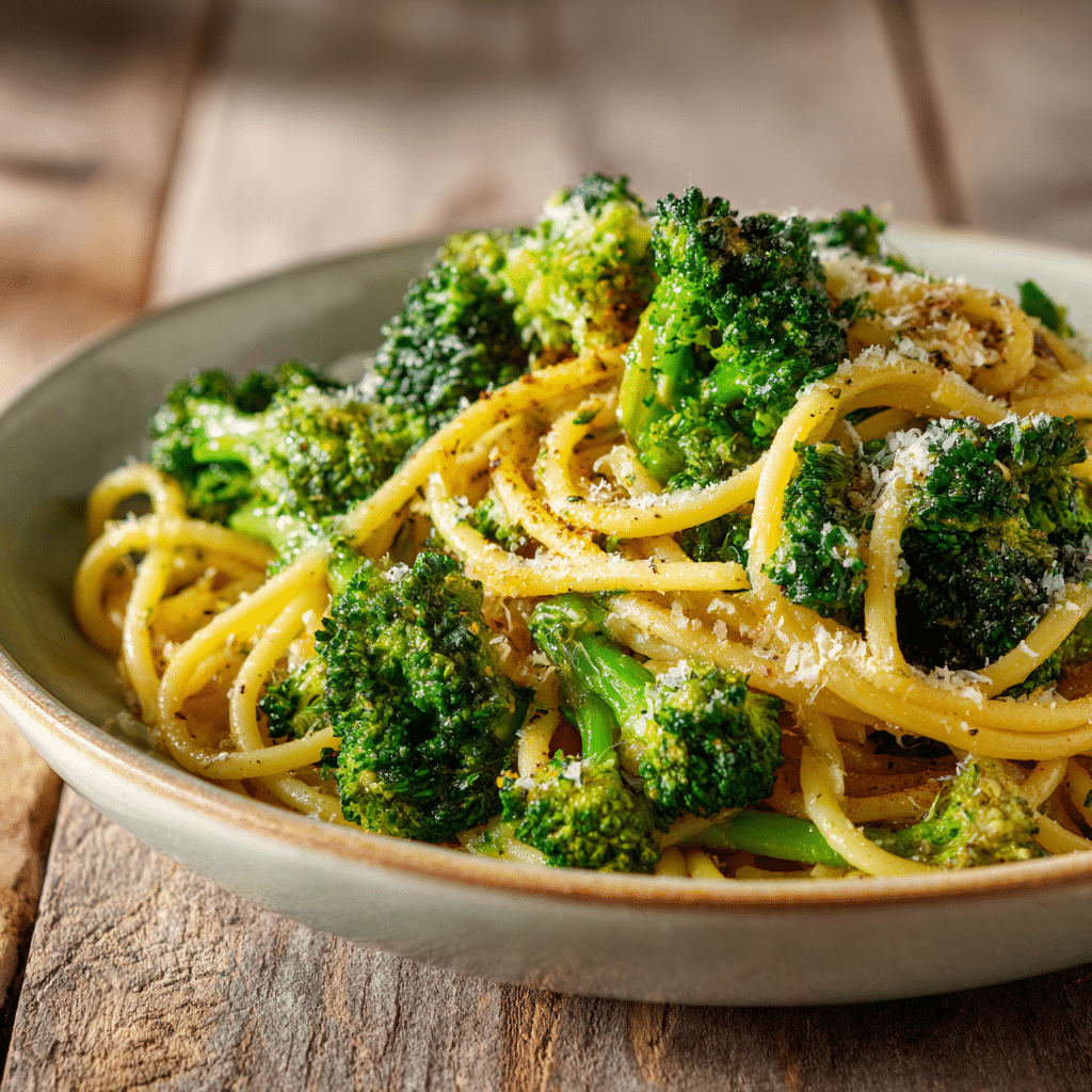 Easy Broccoli Pasta with Garlic & Parmesan Recipe - Recipe Image