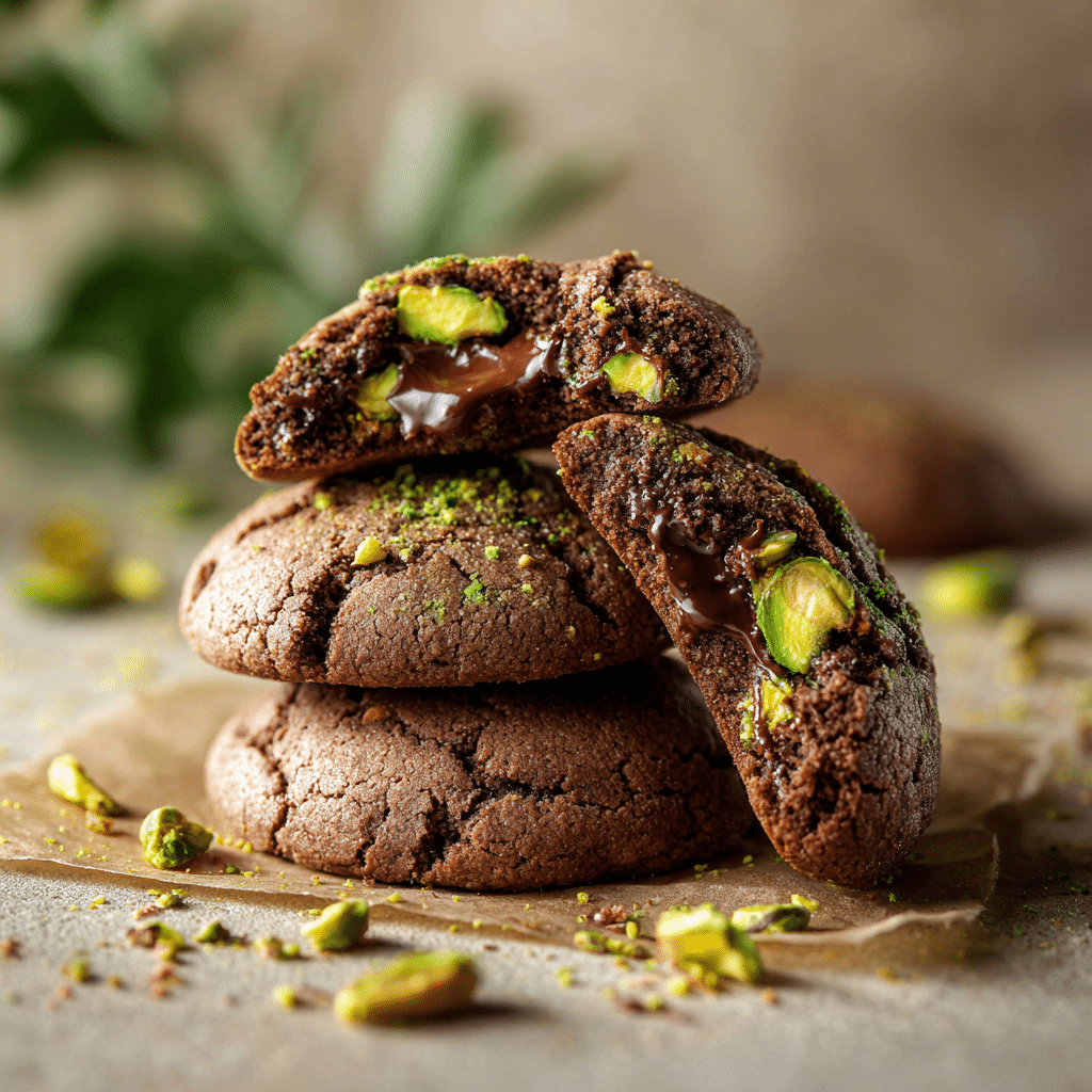 Dubai Chocolate Cookies with Pistachio Filling
 - Recipe Image