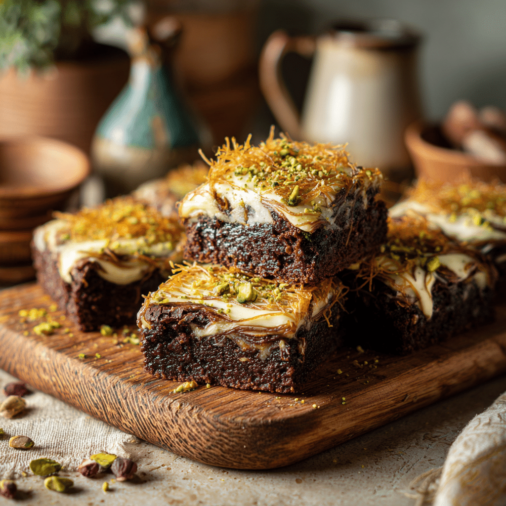 Dubai Chocolate Brownies with Pistachio Crunch - Recipe Image