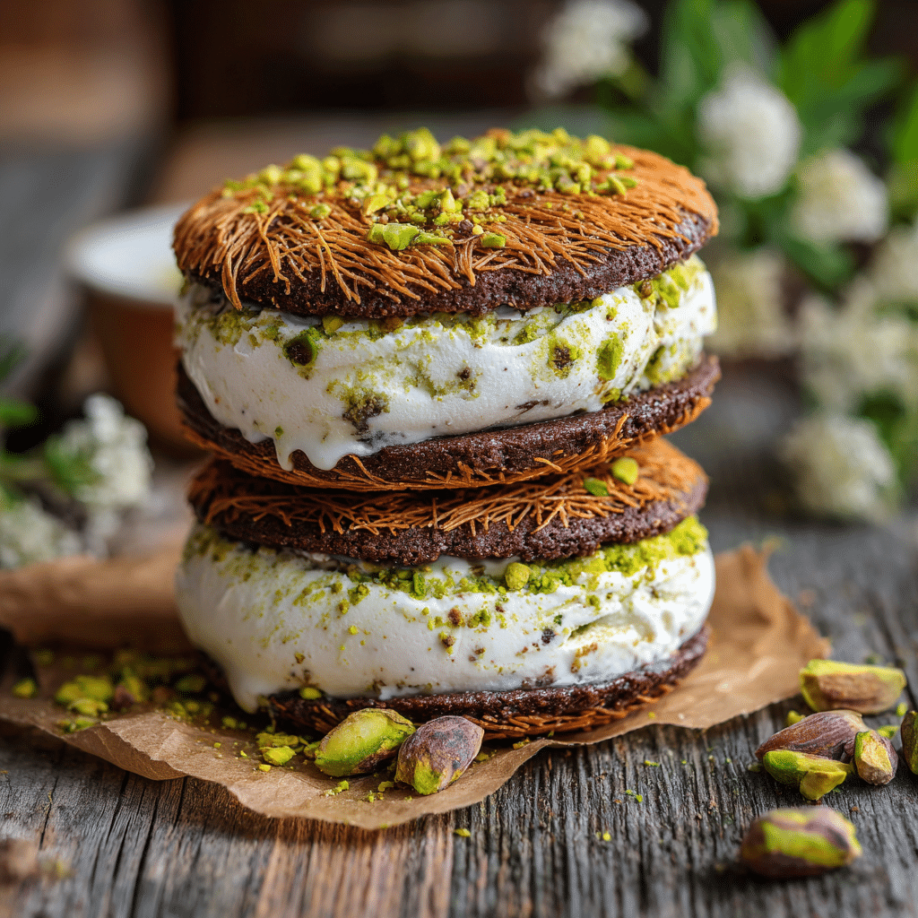 Dubai Chocolate Ice Cream Sandwiches - Recipe Image