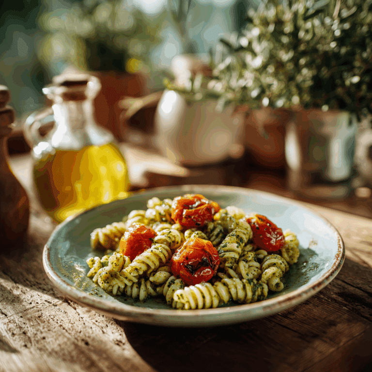 Pesto Pasta with Cherry Tomatoes