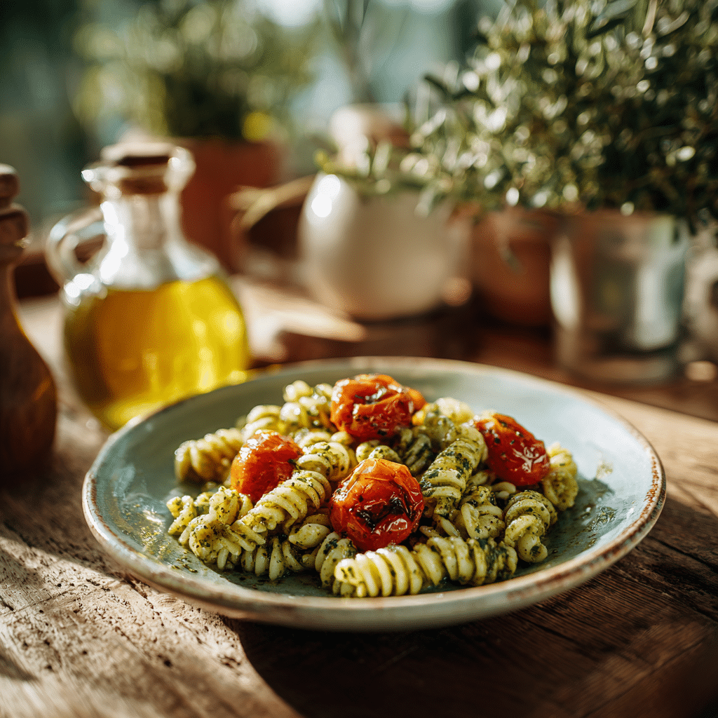 Pesto Pasta with Cherry Tomatoes