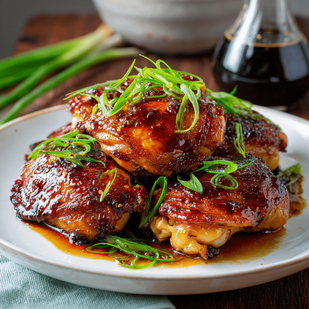 Honey Garlic Glazed Chicken Thighs Recipe - Recipe Image