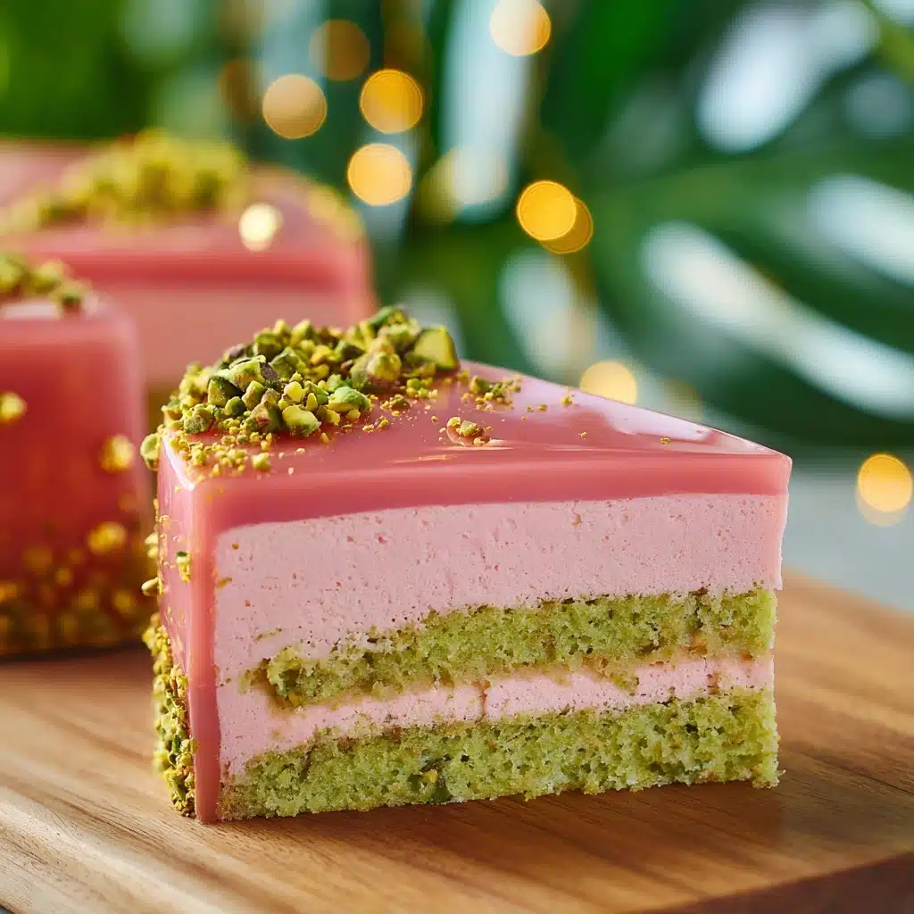 Raspberry Pistachio Entremet (Multi Layer Mousse Cake) Recipe - Recipe Image