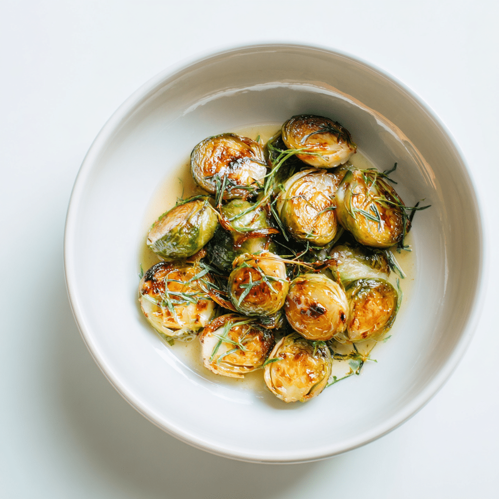 Maple Dijon Roasted Brussels Sprouts Recipe - Recipe Image