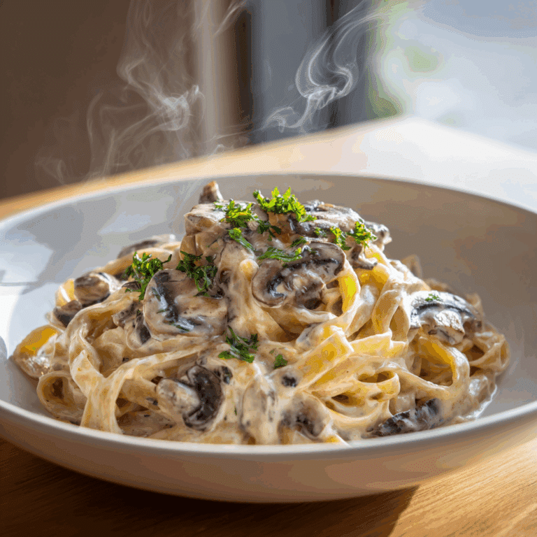 Creamy Mushroom Fettuccine Recipe