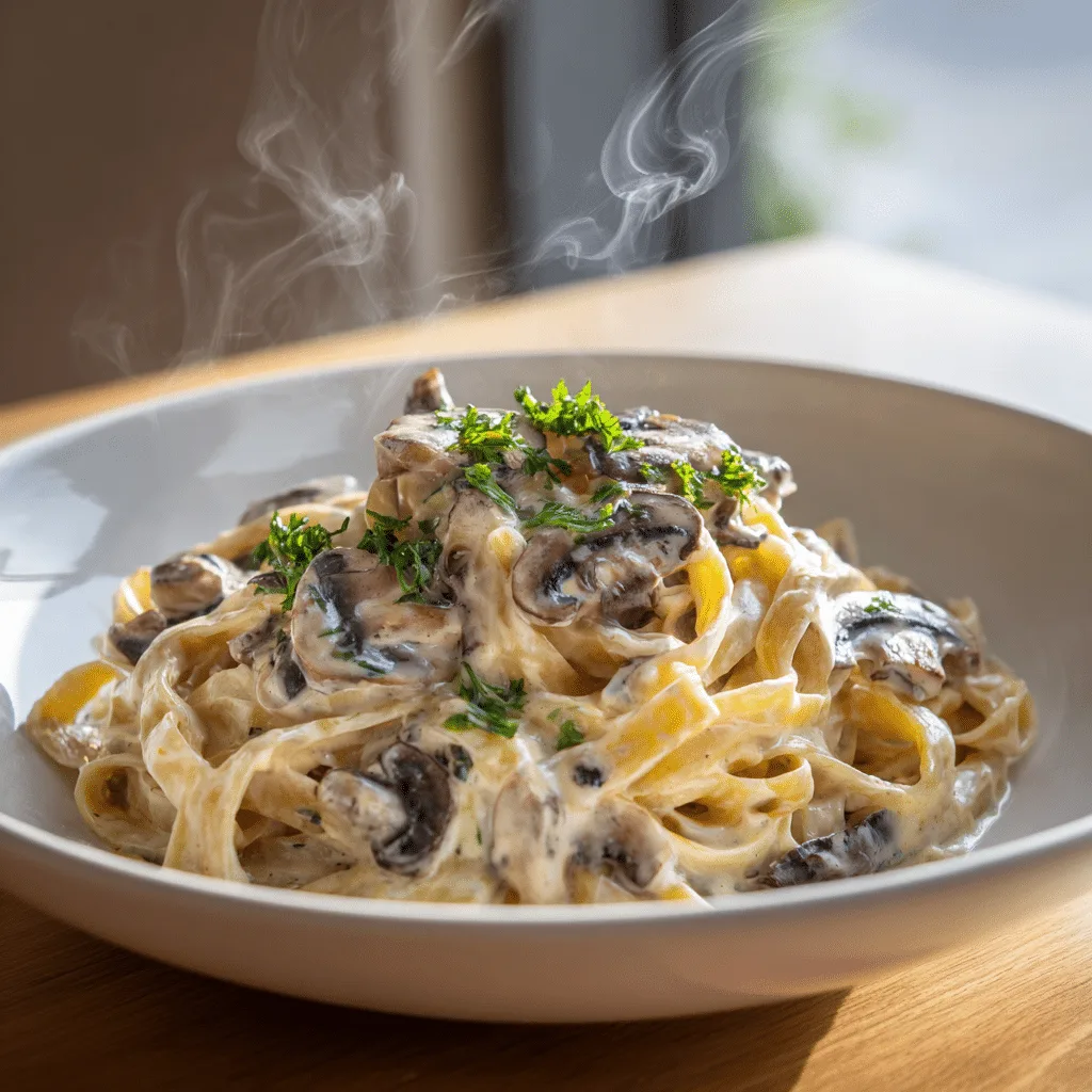 Creamy Mushroom Fettuccine Recipe