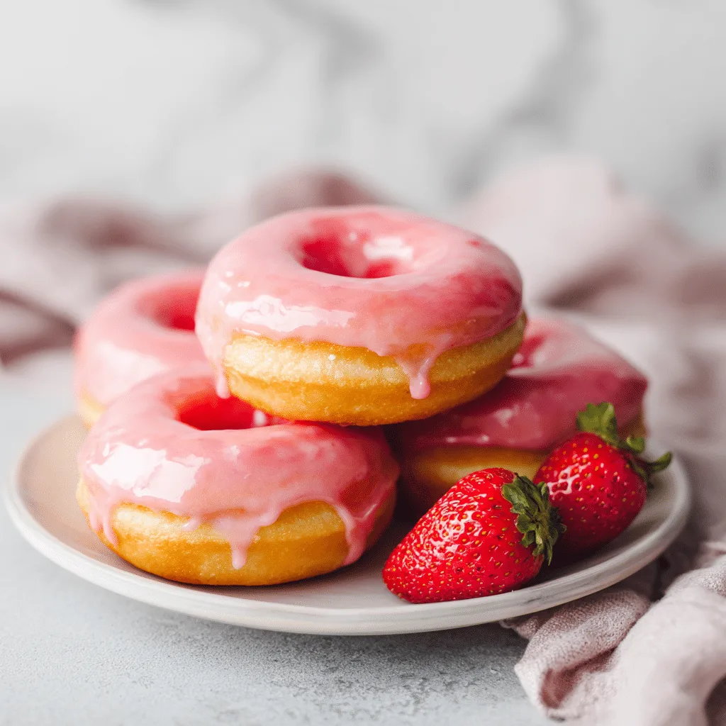 Baked Strawberry Donuts with Glaze Recipe