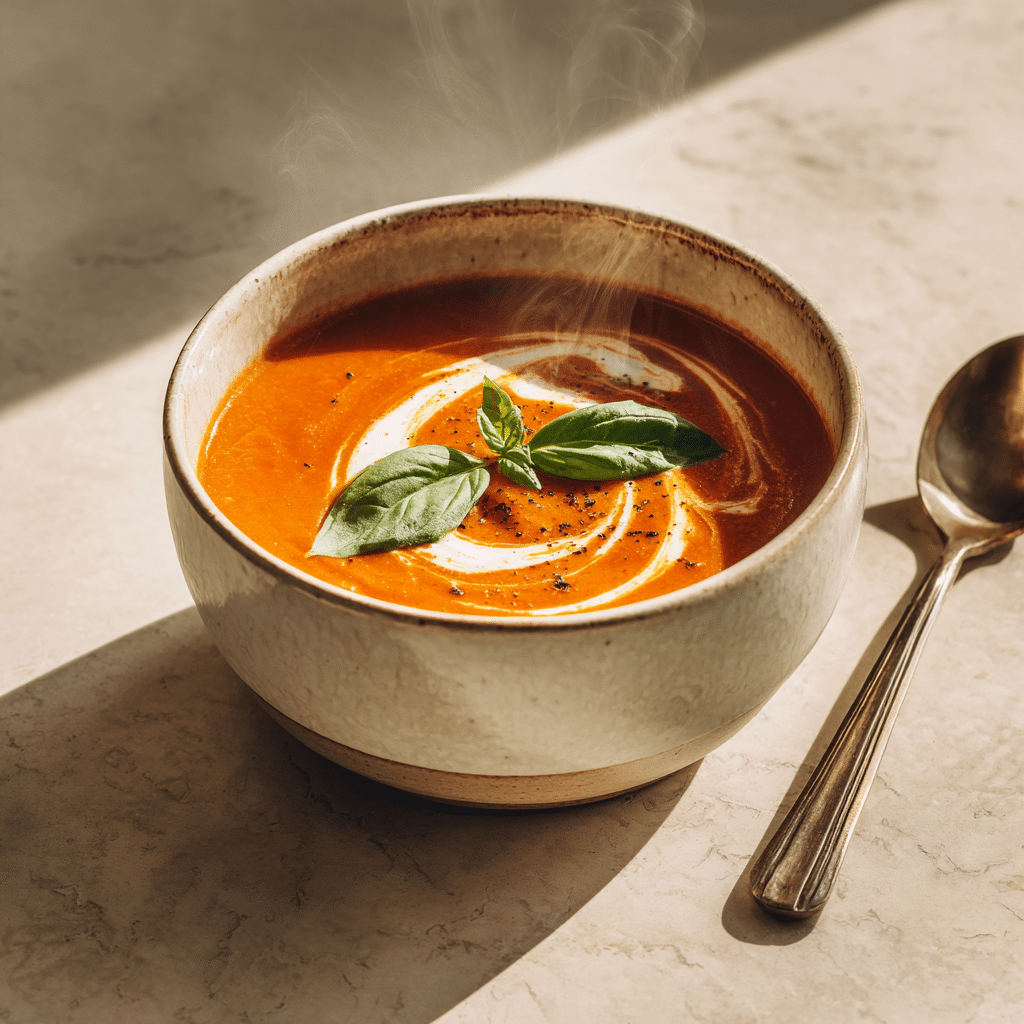 Creamy Vegan Tomato Basil Soup Recipe