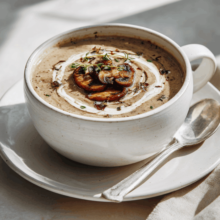 Vegan Mushroom Soup with Thyme Recipe