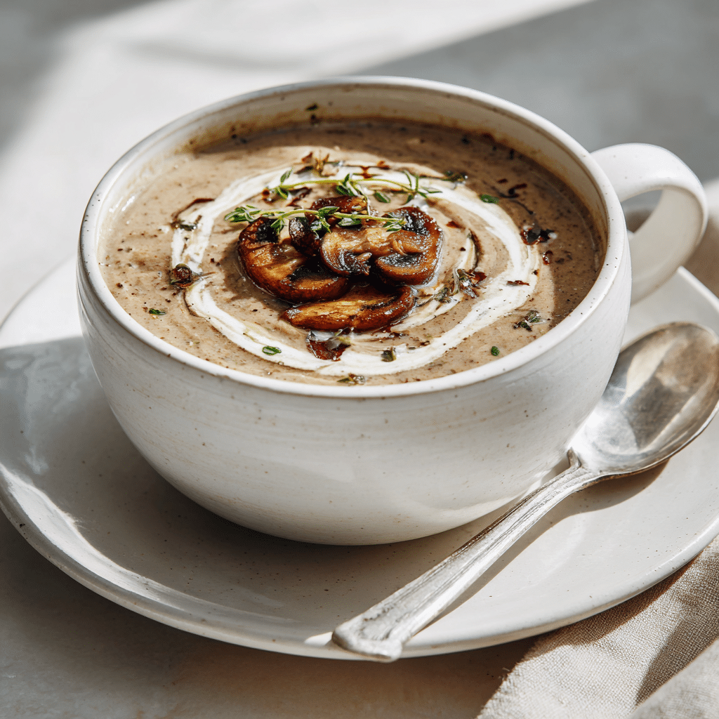 Vegan Mushroom Soup with Thyme Recipe