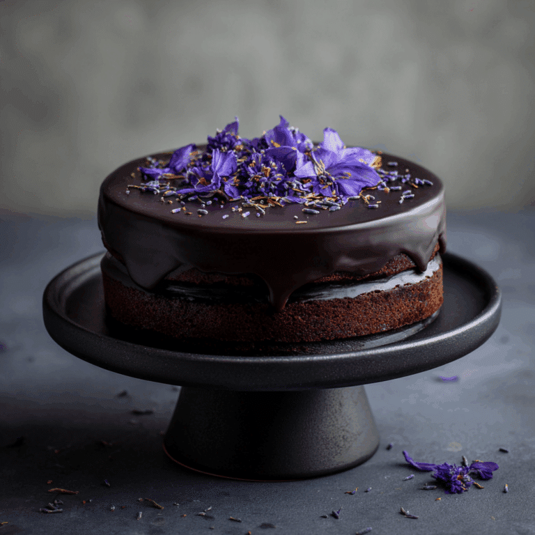 Midnight Lavender Chocolate Cake Recipe
