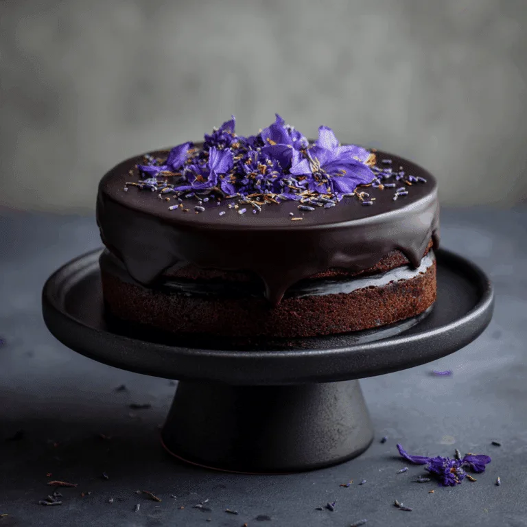 Midnight Lavender Chocolate Cake Recipe