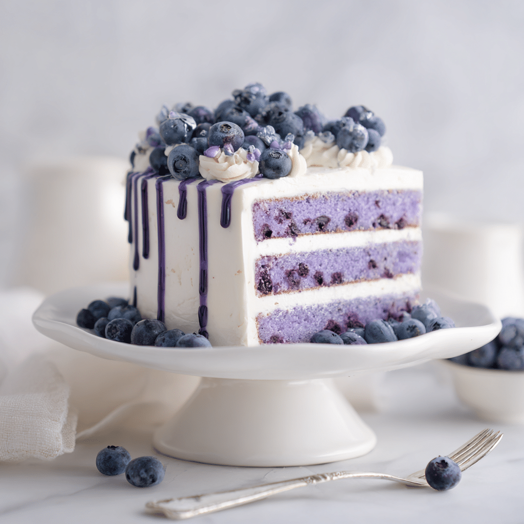 Blueberry Velvet Cake Recipe - Recipe Image