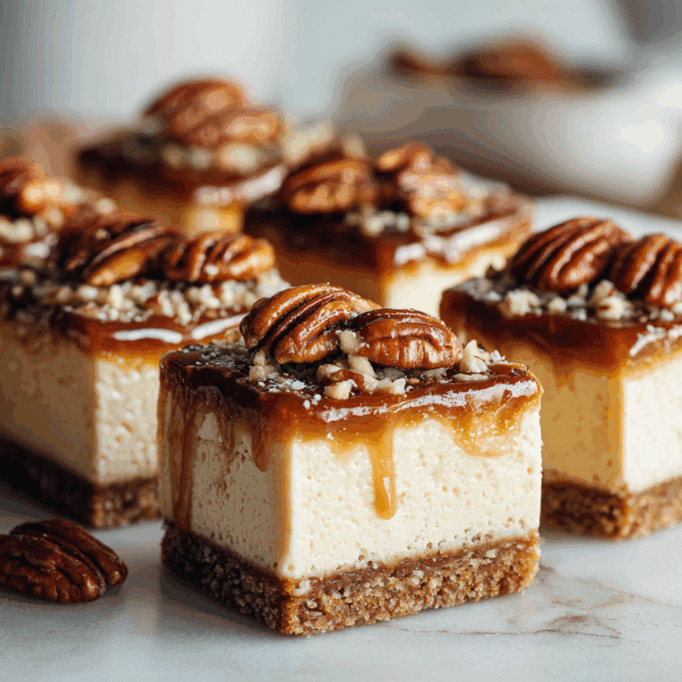 Caramel Pecan Cheesecake Bars Recipe