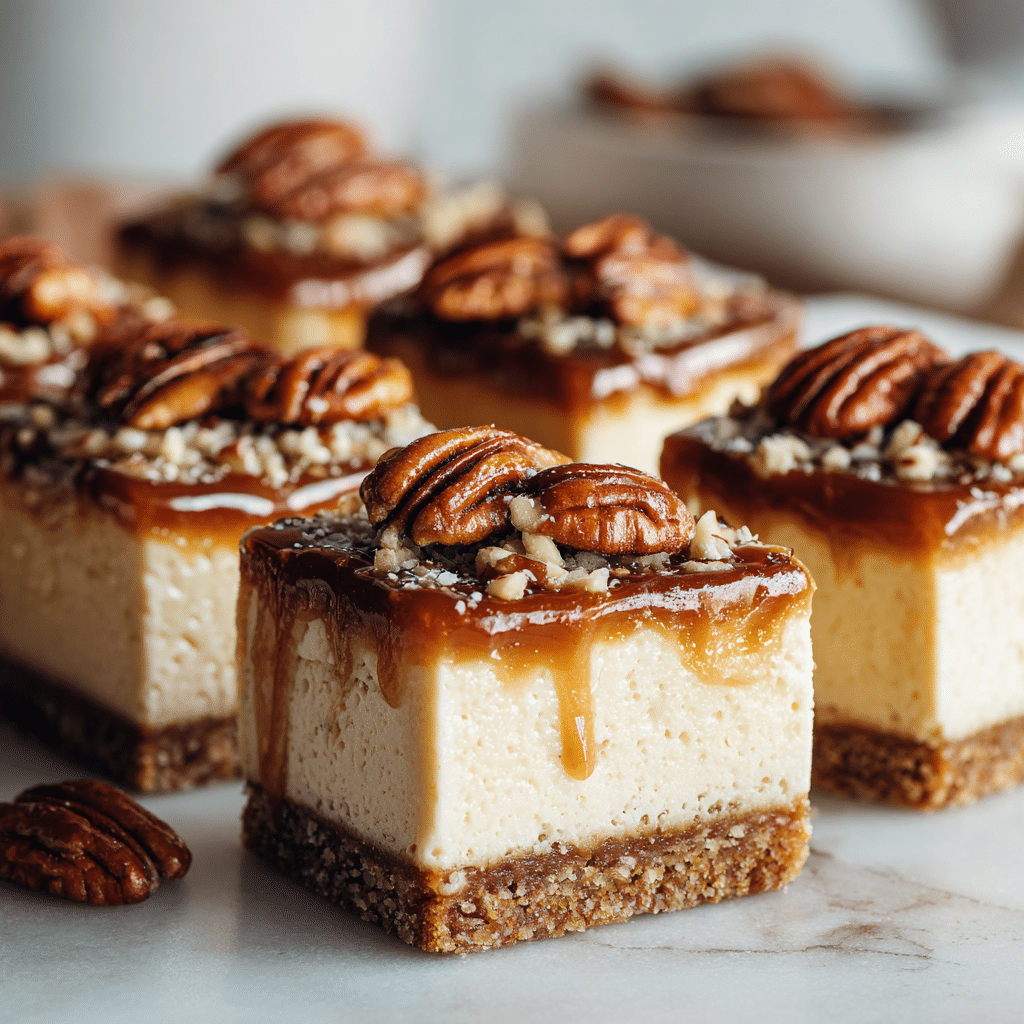 Caramel Pecan Cheesecake Bars Recipe