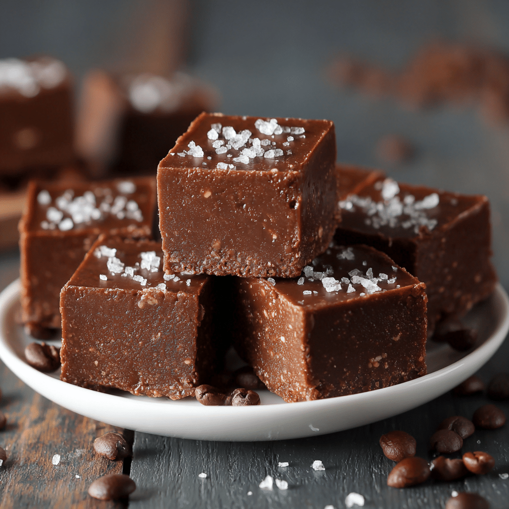 Nutella Fudge with Sea Salt & Espresso (gourmet twist) Recipe - Recipe Image