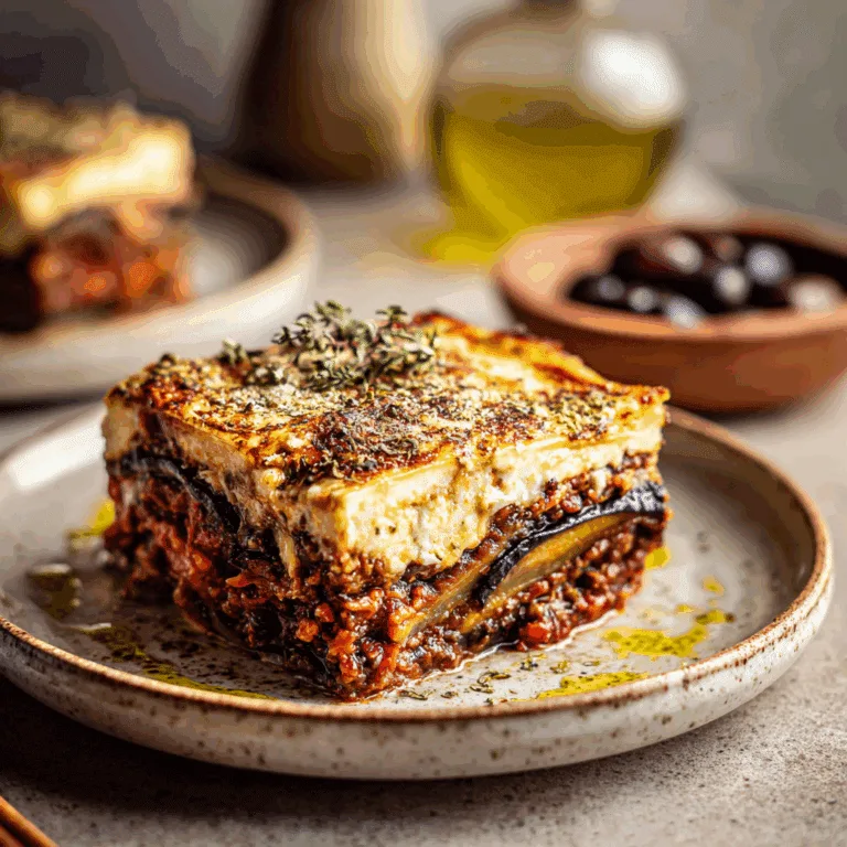eggplant → lentil sauce → béchamel → repeat Recipe