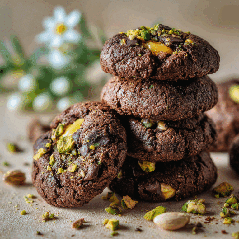 Dubai Chocolate Cookies with Pistachio Filling