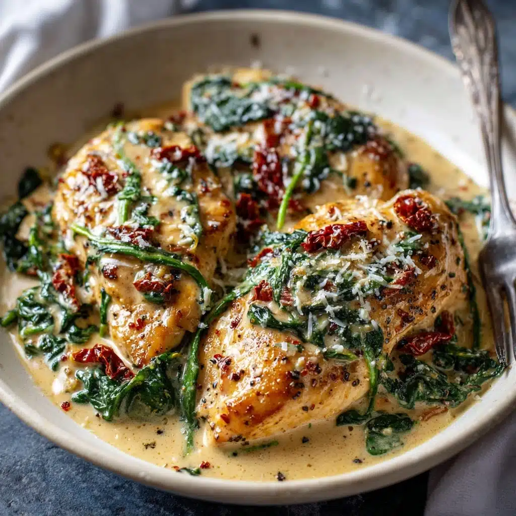 Creamy Tuscan Chicken with Spinach & Sun-Dried Tomatoes Recipe - Recipe Image
